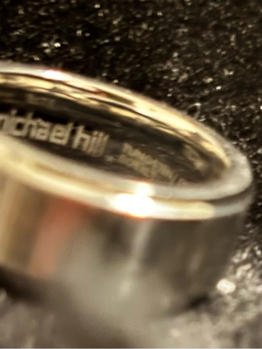 Micheal Hill Tungsten Cobalt With Grey Diamond Ring - Picture 3 of 10